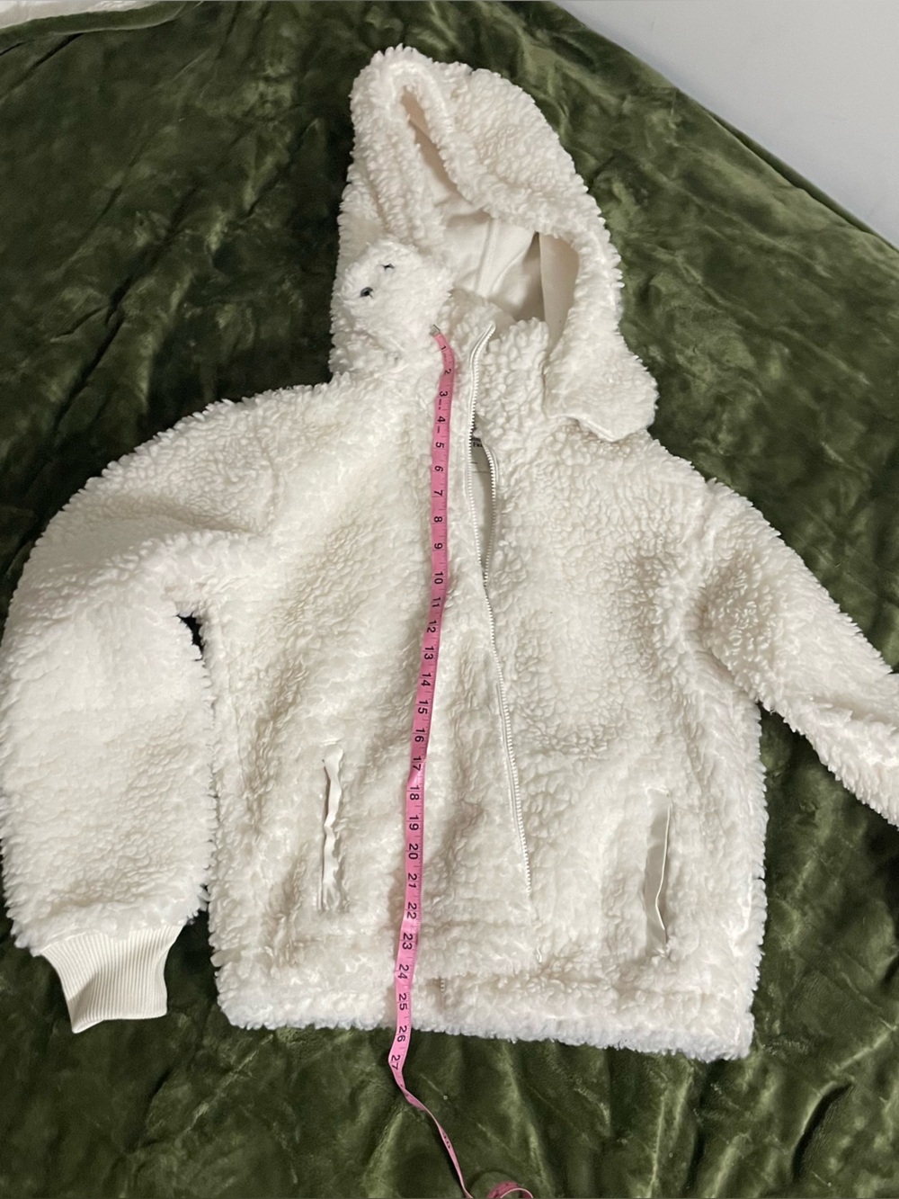 Abercrombie & Fitch Cream Plush Sherpa Hoodie
